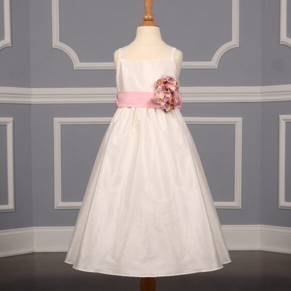 Us Angels 276L Ivory an Pink Flower Girl Dress - Picture 1 of 7